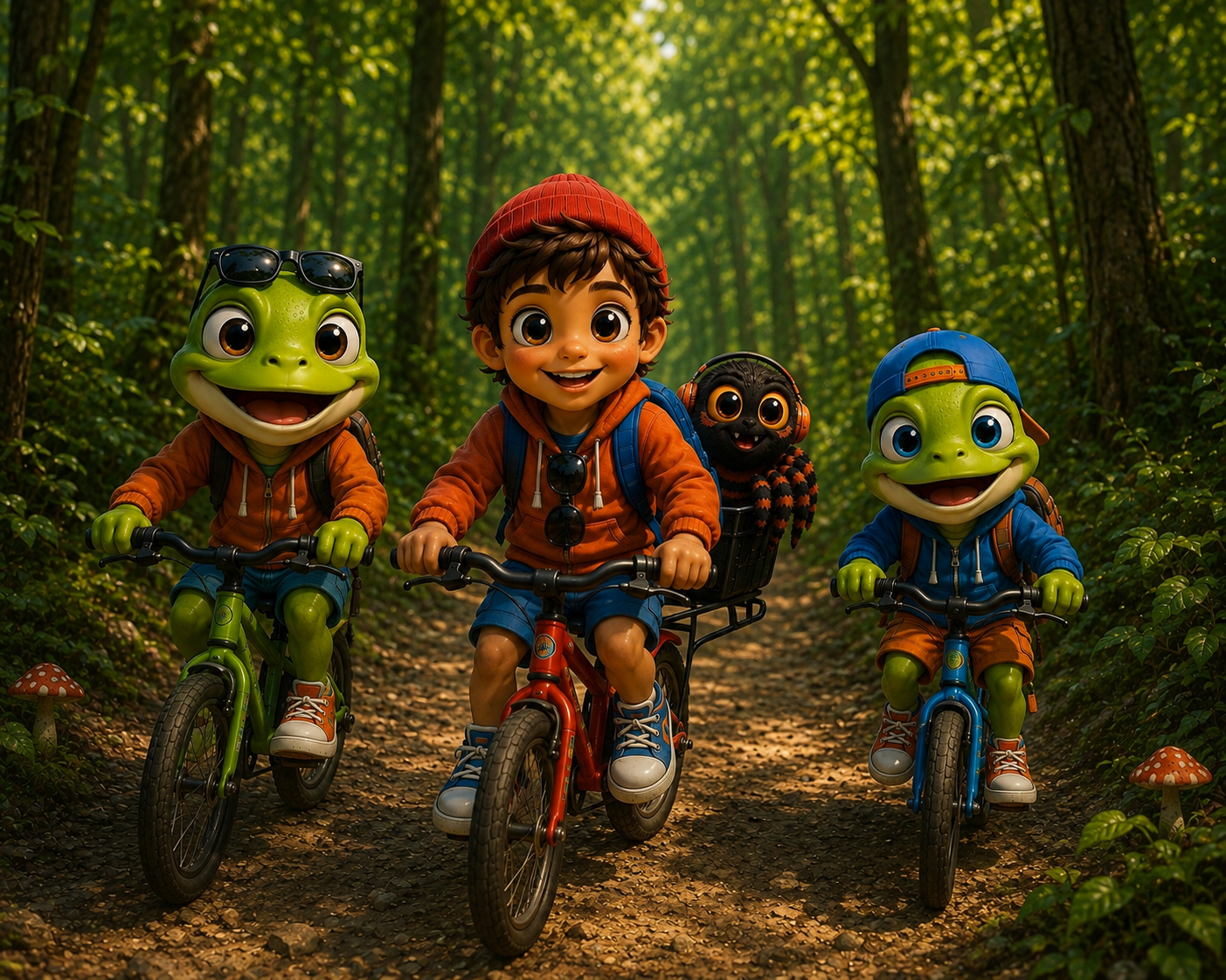 Fahrradtour im Wald